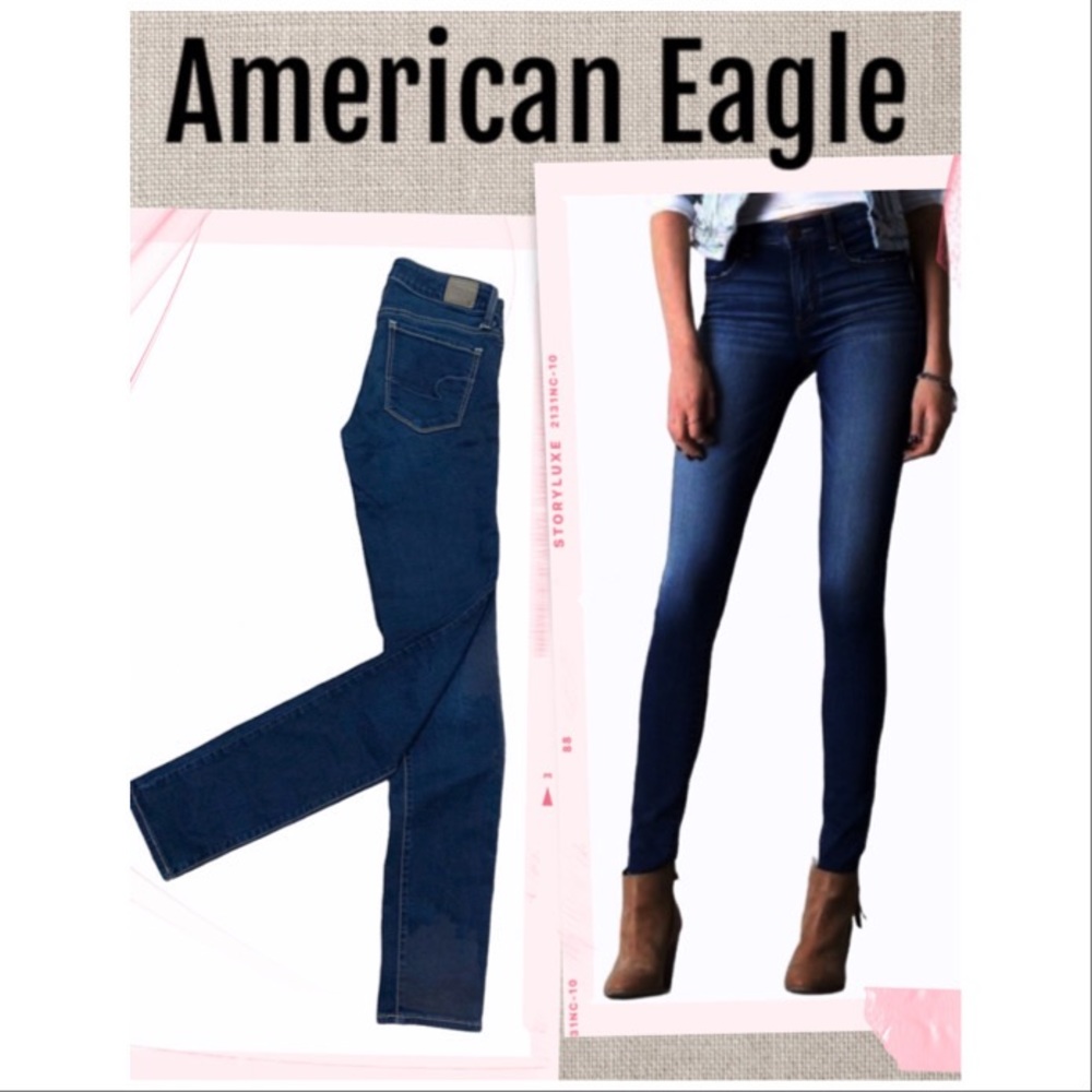 Flash Sale American Eagle Jeans Super Stretch Skinny dark denim wash Size 4